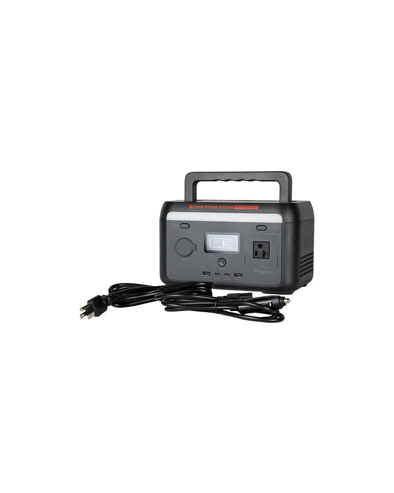 300W portable power station with cords.