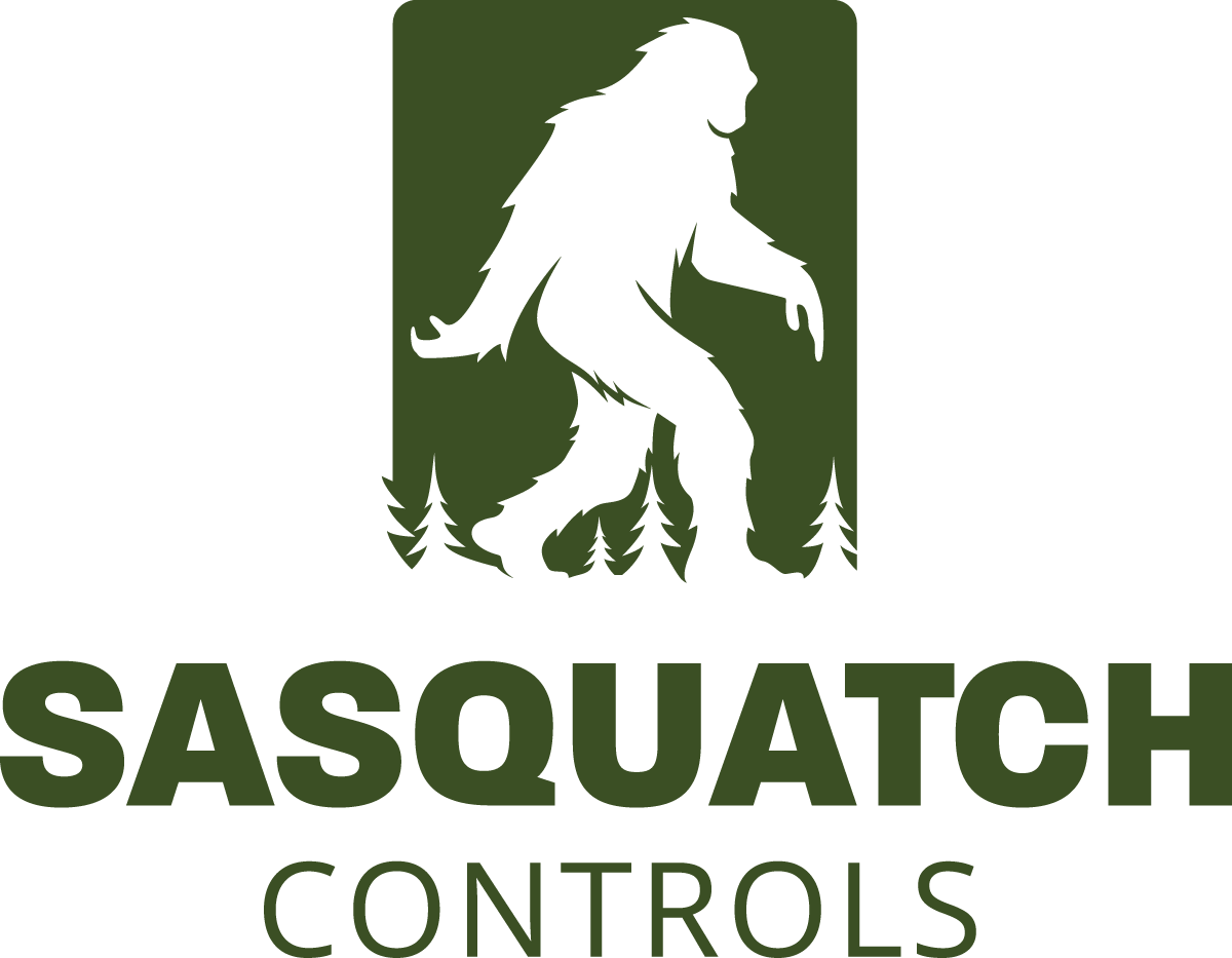 Green center Sasquatch Controls logo.