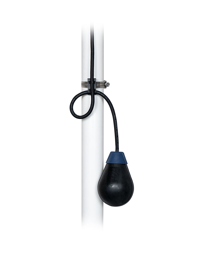 Float Pro® Control Switch mounted on PVC pipe.