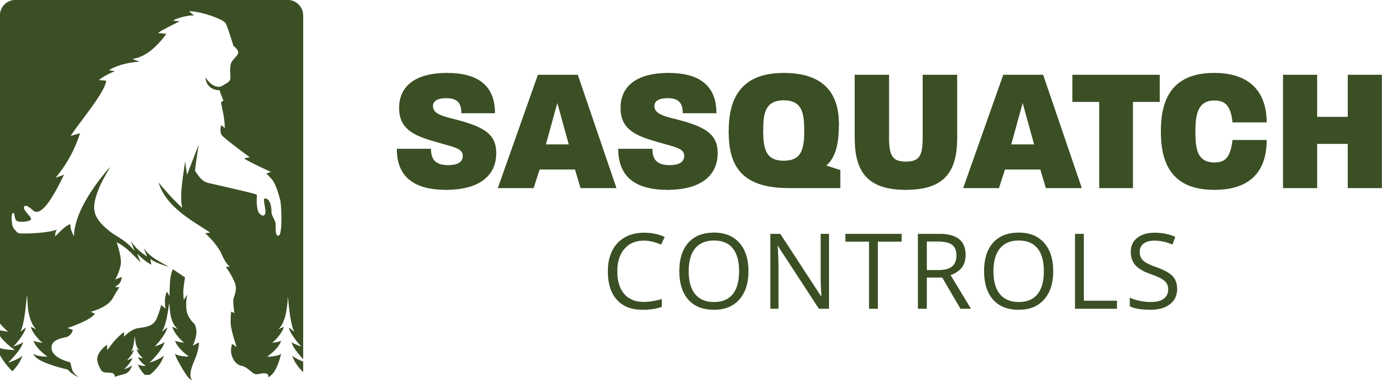 Green left Sasquatch Controls logo.