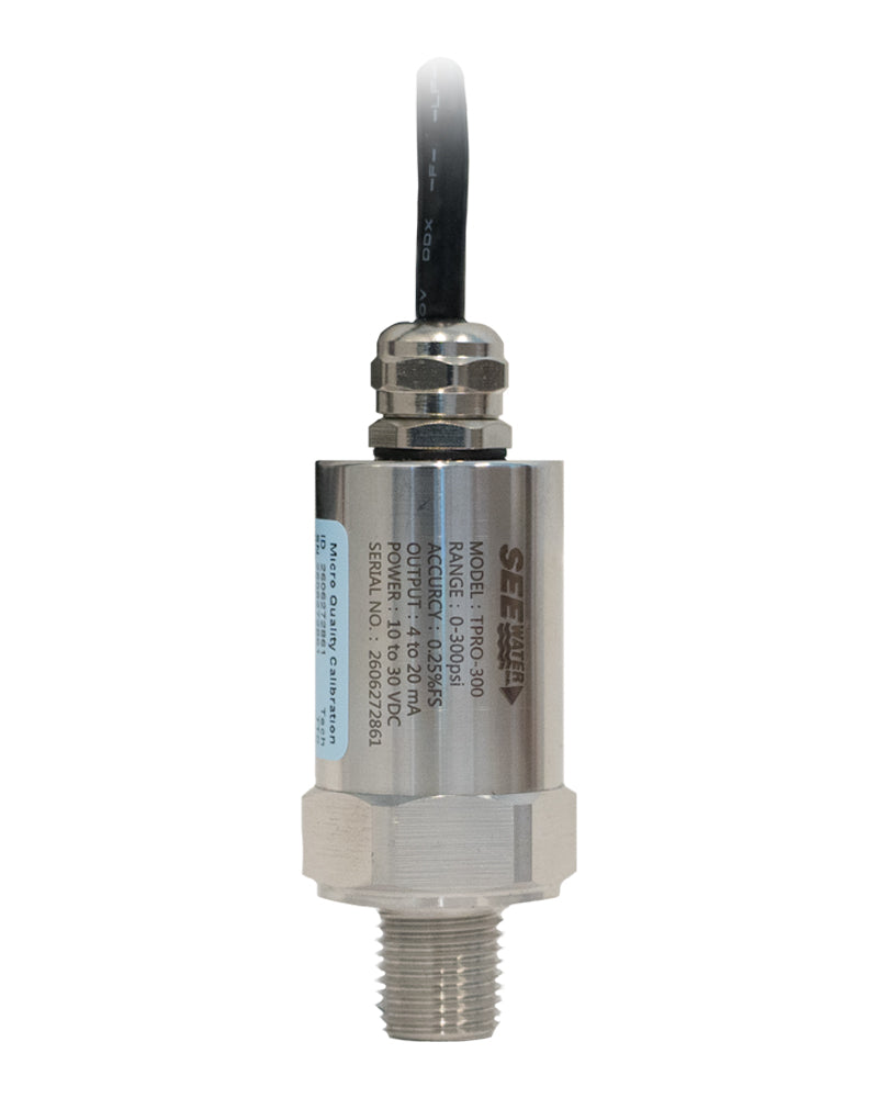 Transducer Pro® Pressure Transmitter on white background.