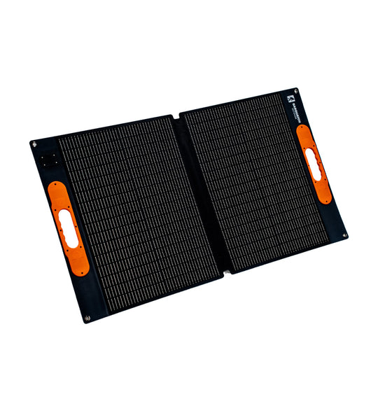 Top-down left side quarter view of 100W Solar Panel