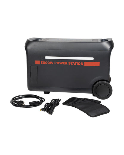 3000W portable power station with cords.