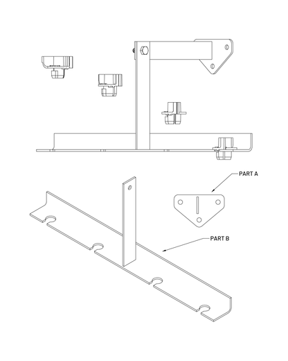 Technical drawing of float bracket.
