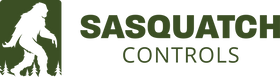 Green left Sasquatch Controls logo.