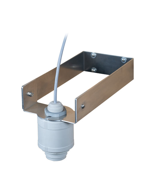 Side angle of Radar Pro™ Level Sensor on steel bracket.