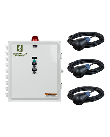 Sasquatch Controls Single Phase Duplex panel with 3 float switches.