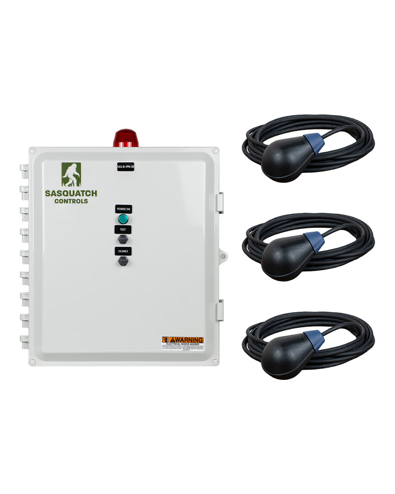 Sasquatch Controls Single Phase Duplex panel with 3 float switches.