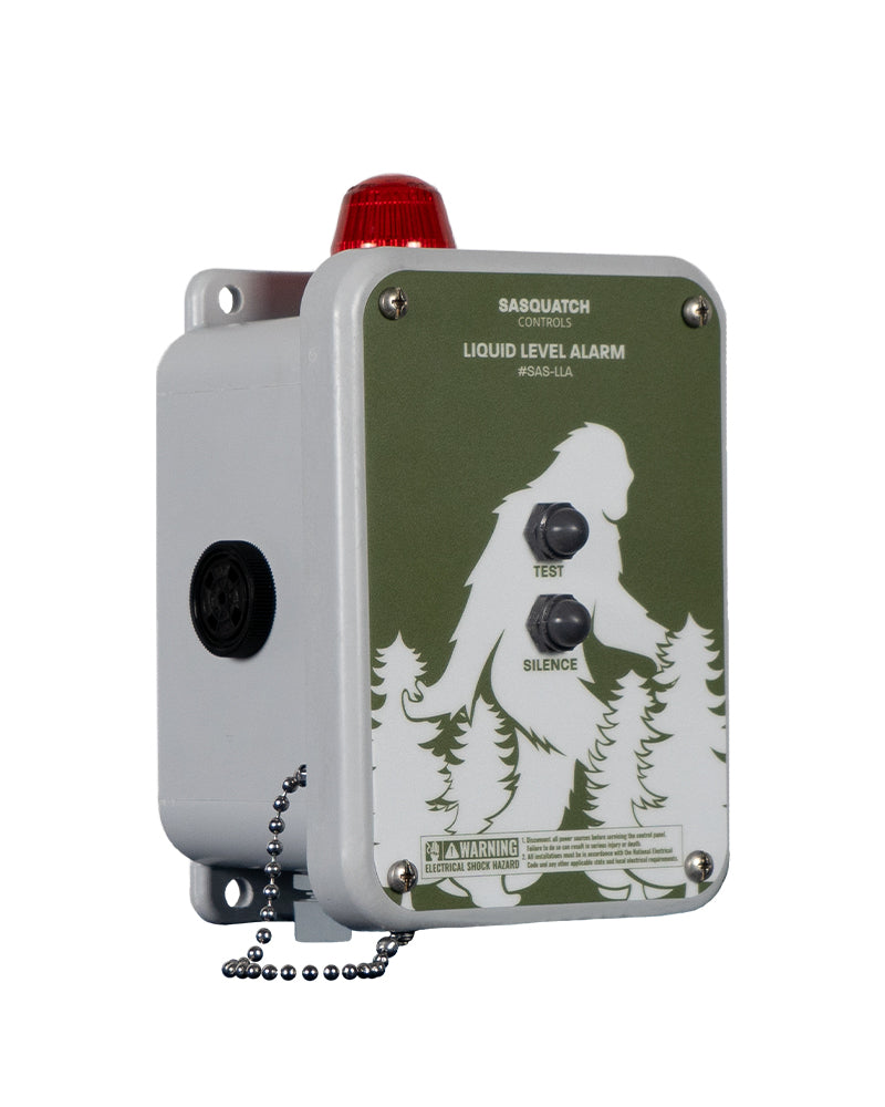 Side angle of Sasquatch Controls Liquid Level Alarm.