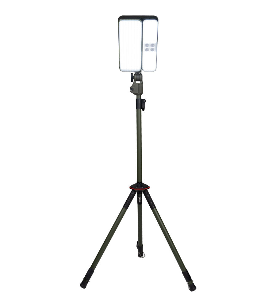 Front of standing Sasquatch Galaxy Tripod Light turned on