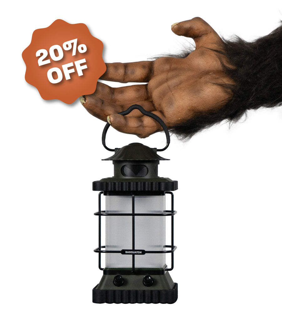 Sasquatch Bluetooth Speaker Lantern - Sasquatch Hand holding lantern, 20% Off