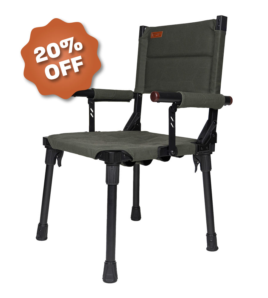 Sasquatch Camping Chair - Front Angle, 20% Off