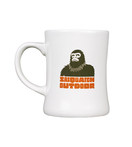 Front of Sasquatch Outdoor ceramic diner mug in natural 