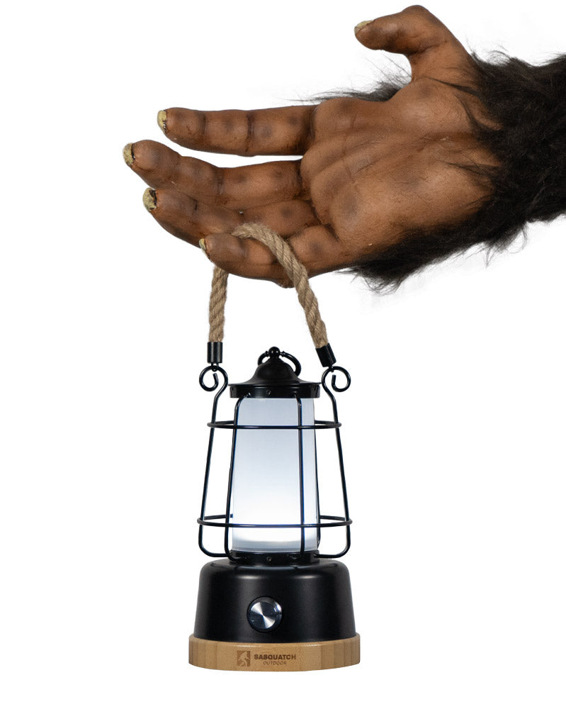 Sasquatch Outdoor Rope Lantern in Clyde's Hand - Off