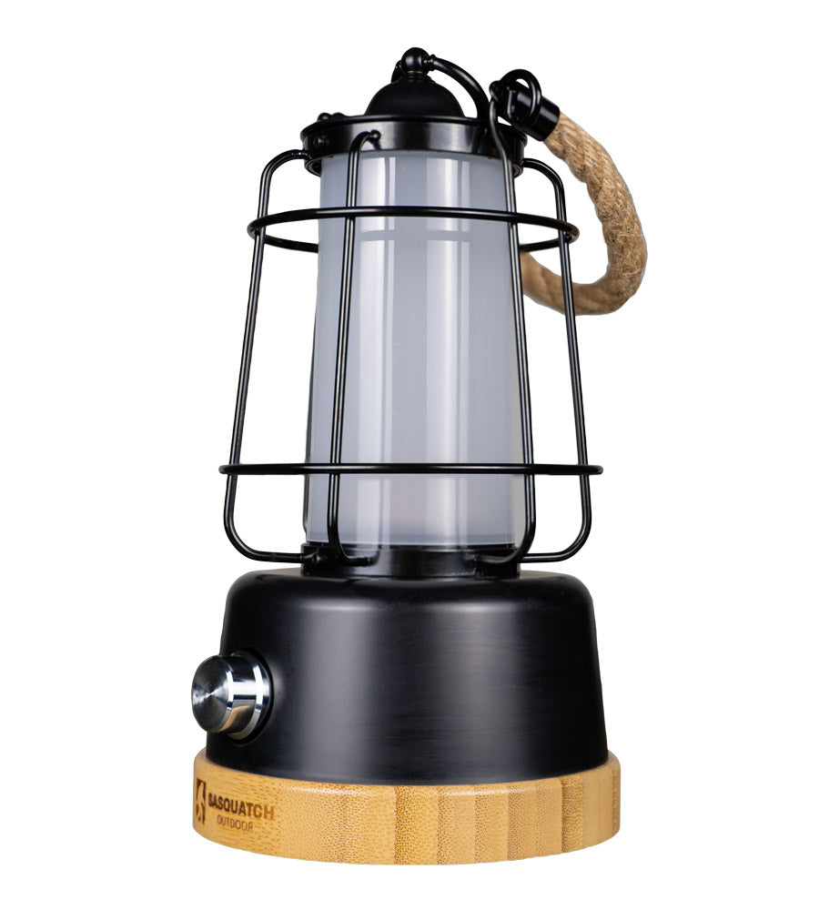 Side angle of Sasquatch Outdoor Rope Lantern off