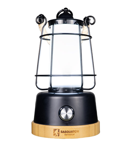 Front of Sasquatch Outdoor Rope Lantern on high light